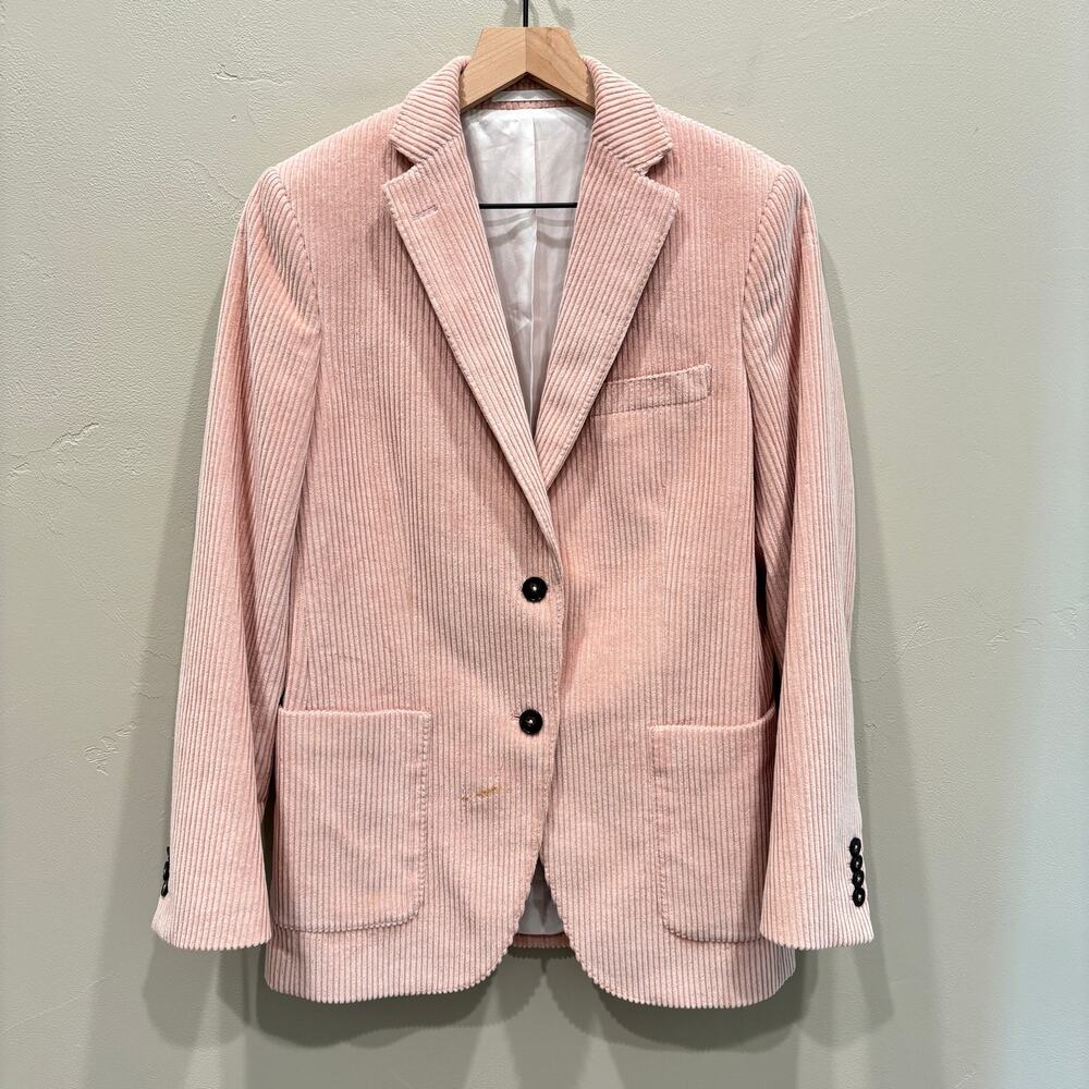 Officine Generale Women’s Charlene Corduroy Blazer Jacket Misty Pink Size EU 36